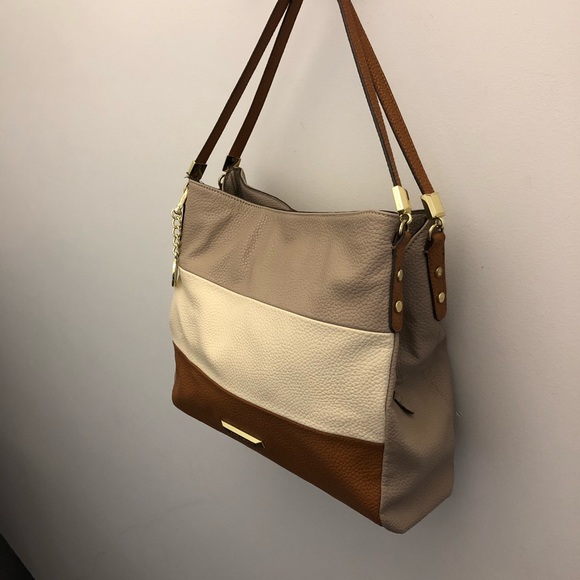 Anne Klein Handbags - Anne Klein Neutral Tri Color Large Leather Purse